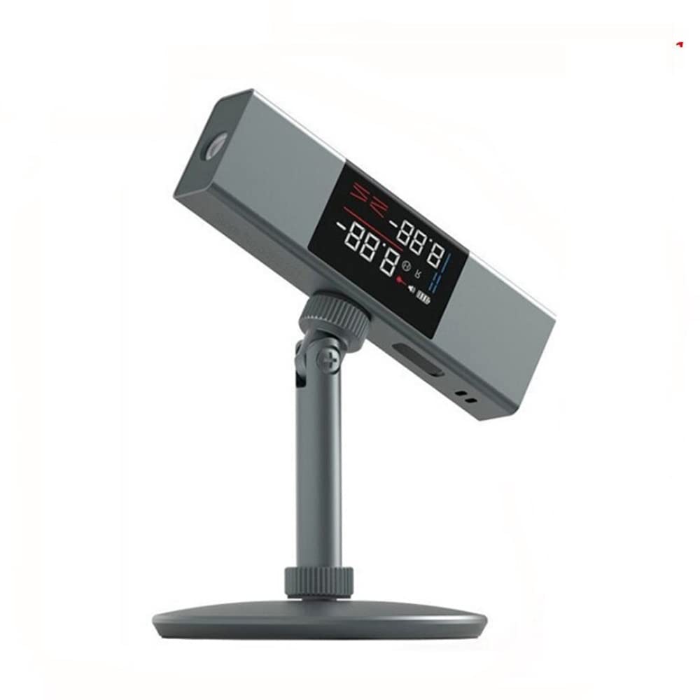 amiciSense Laser Angle Meter, Type-C Rechargeable Digital Protractor with 2 Axis Level, 2 HD Display and Retractable Aluminum Tripod Stand