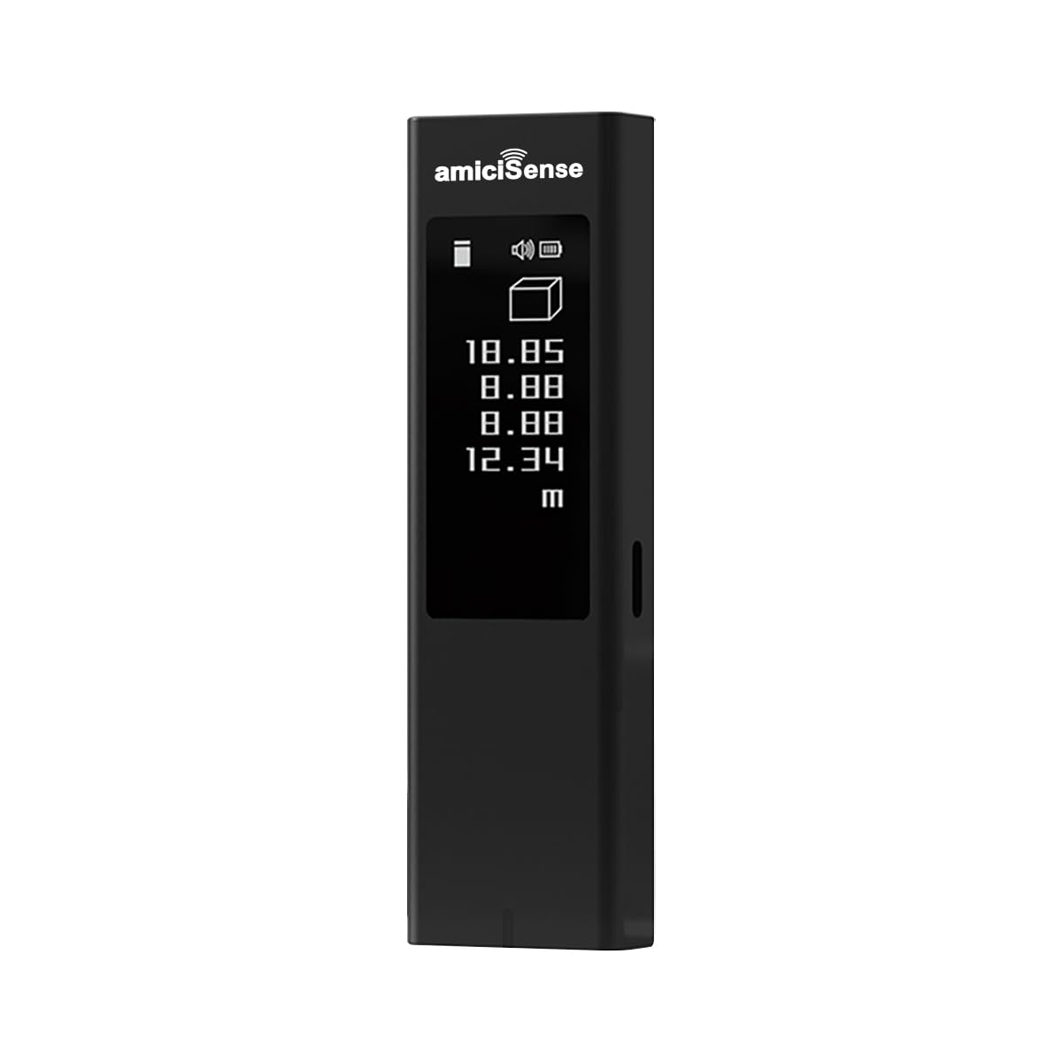 amiciSense Laser Distance Meter with Touch Display - 40m Digital Ruler with Type-C Charging, Multi-Measurement Modes (Area, Length, Volume, Angle, Pythagoras)