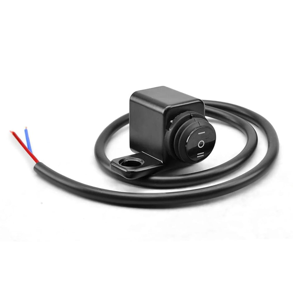 amiciAuto 12V 16A Motorcycle Mirror-Mount Switch- Waterproof Bike Switch for Fog-Lamps, Headlight, etc