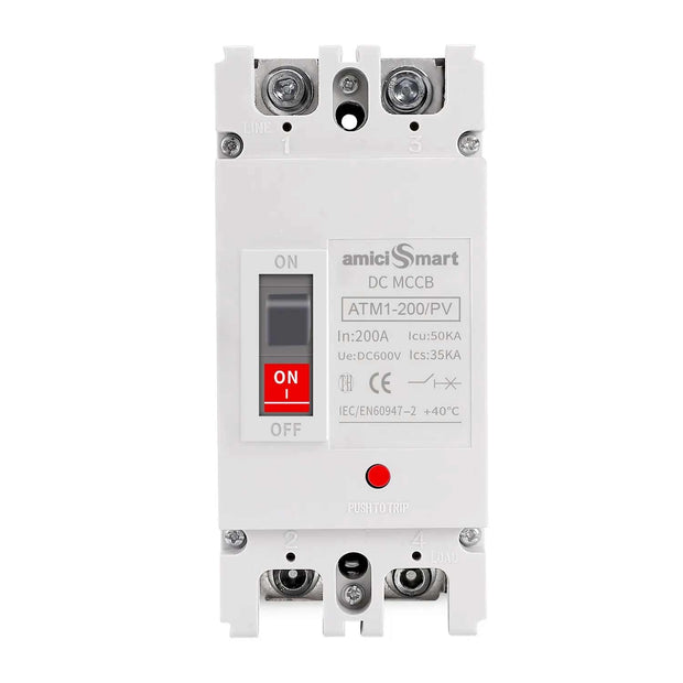 amiciSmart 600VDC Circuit Breaker, Photovoltaic Overload Protection Switch Ideal for Solar, Wind, and Hydropower Systems