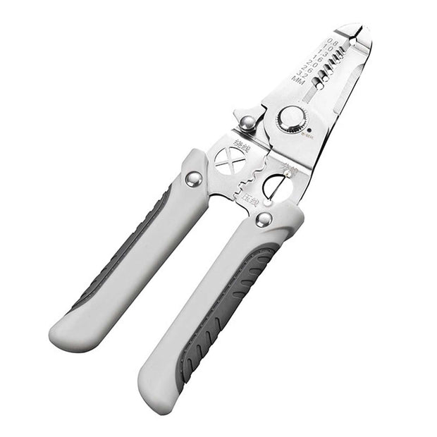 amiciTools 6-in-1 Stainless Steel Wire Stripping Tool | Strips 0.8mm-3.2mm | Multi-Function Tool for Grasping, Cutting, Crimping, Threading, and Branching