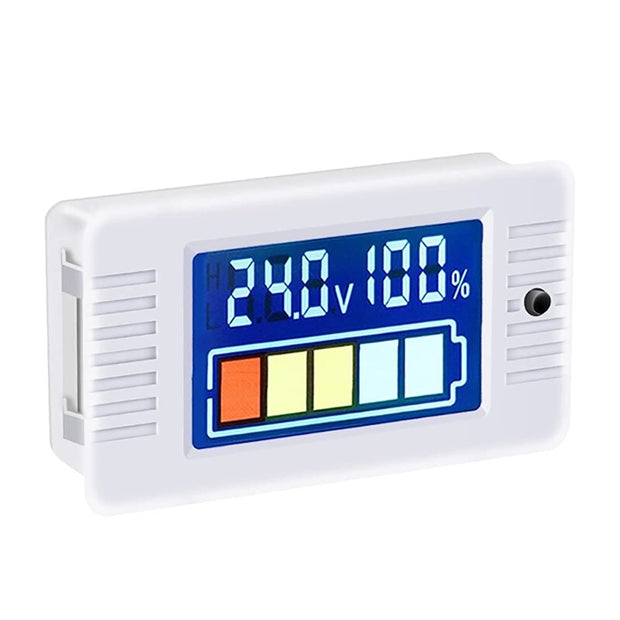 amiciSense 0-100V DC Battery Capacity Indicator Voltmeter with Color LCD Display, Backlit and Voltage Reverse Protection