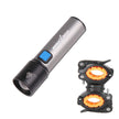 amiciVision USB-Rechargeable LED Flashlight T6 LED, 4 Modes Zoom-able Powerful Torch with Built-in Battery and Cycle Mount