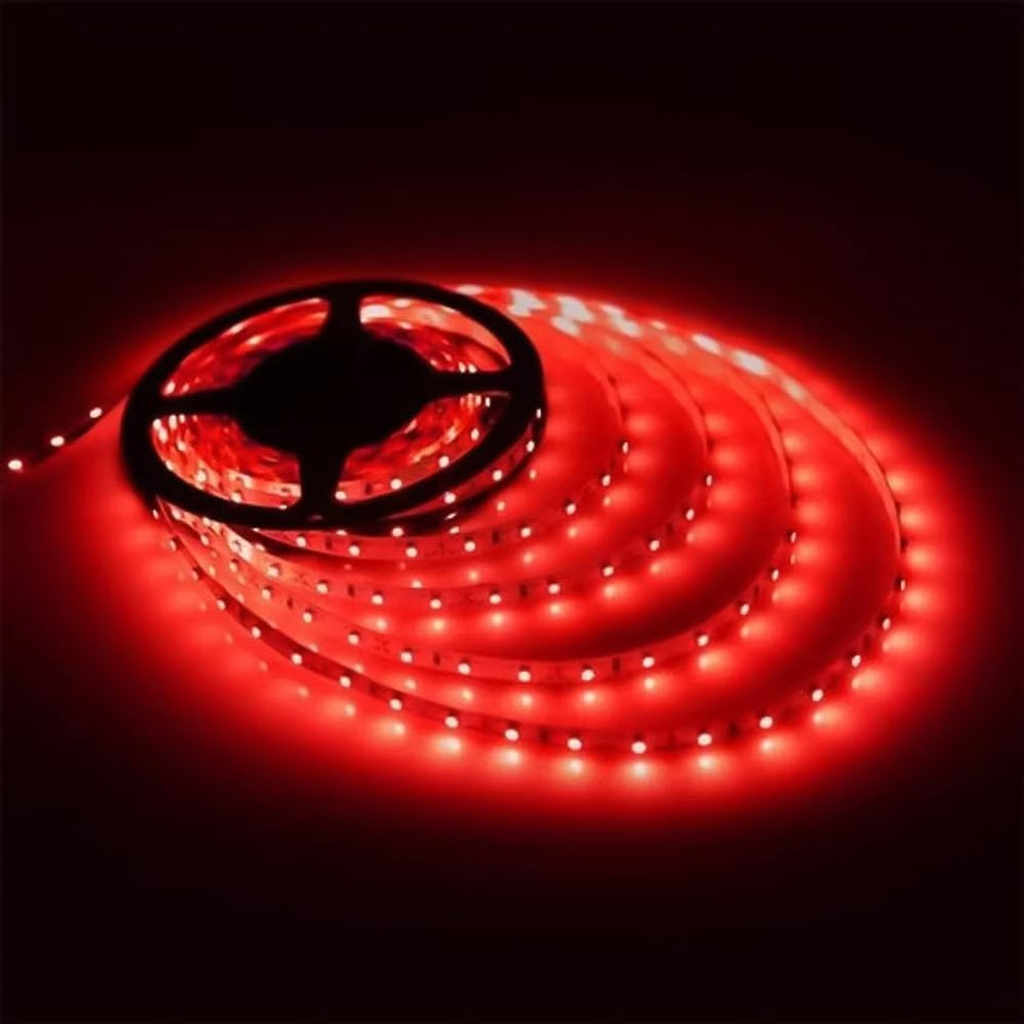 amiciVision 4040 Red Color LED Strip Light | 5m Long, 60 LED/Meter with 2 Amp Driver and Blinker