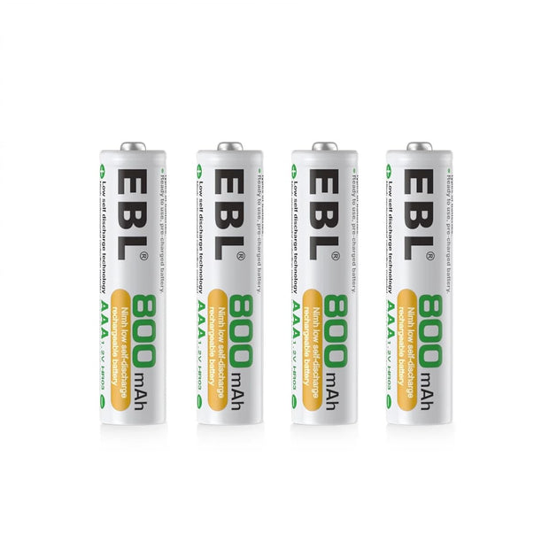 EBL Rechargeable AAA Battery, Ni-MH 800mAh 1.2V Pack of 4