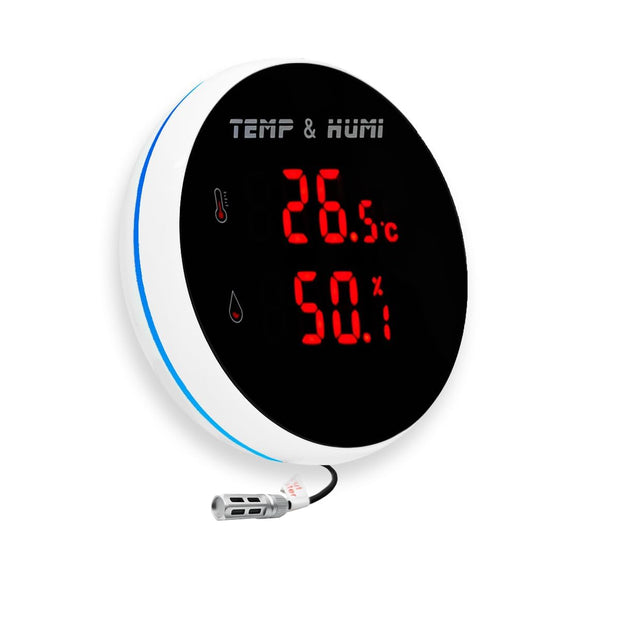 amiciSense Smart Atmospheric Monitoring Device, Real-Time Temperature and Humidity Tracking with App Integration, Dual Power, In-Built Alarm, Data Export Feature and Home Automation