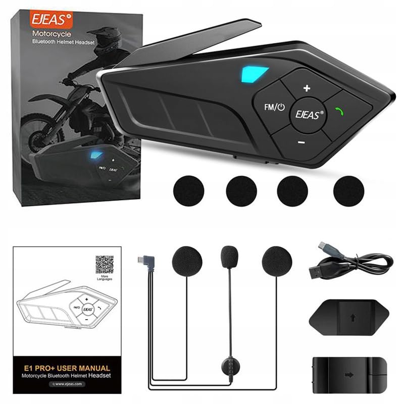 amiciAuto Ejeas E1-Pro Bluetooth Helmet On Ear Headset With Noise Reduction And Voice Assistant For Bike Riders