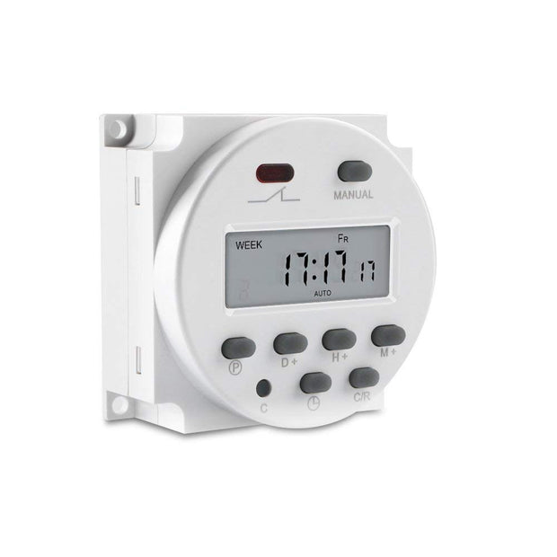 amiciTools CN101A Digital LCD Programmable Timer Switch Relay AC 220V, 16A (White)