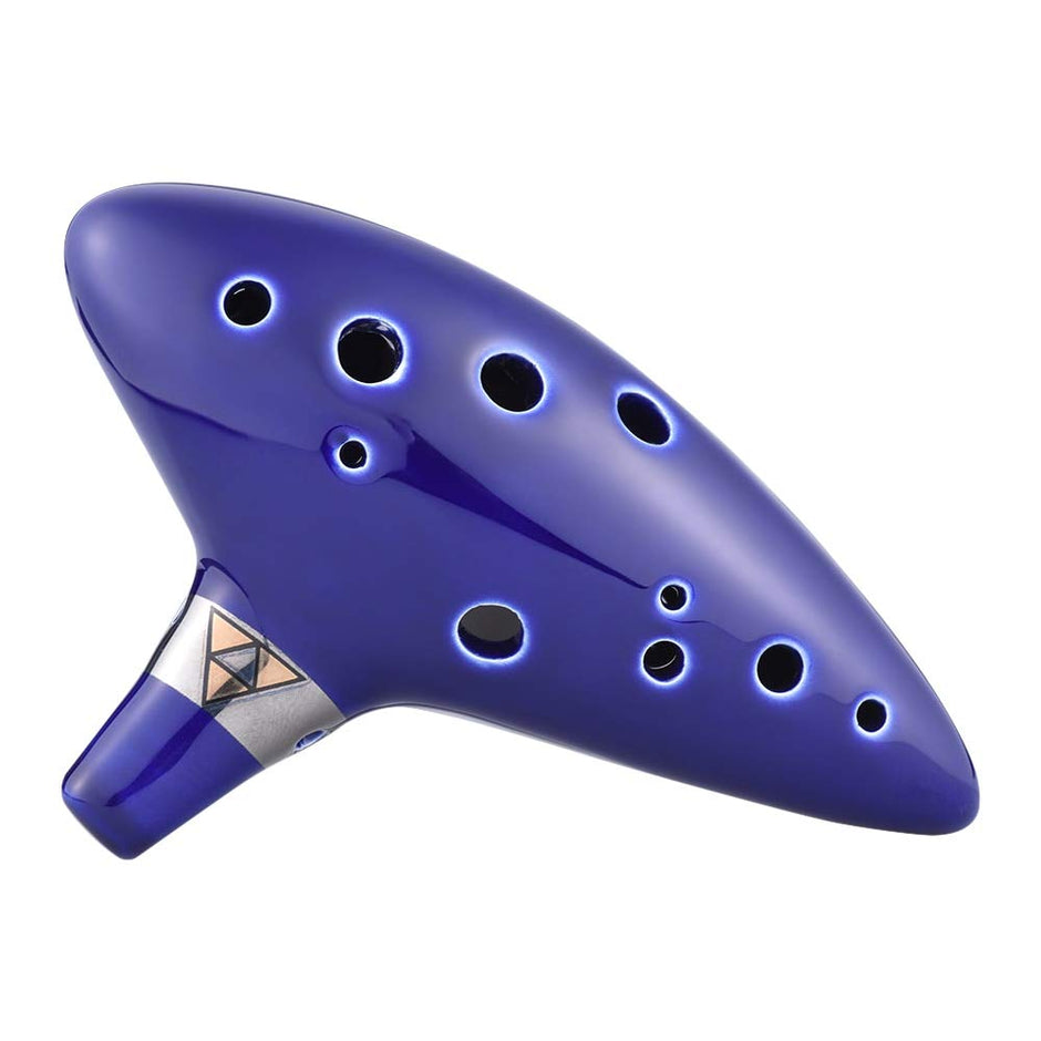 amiciSound 12 Hole Ocarina Alto C Key Flute Folk Musical Instrument with Ceramic Hand Shaped Mount and Music Sheet(Ocarina for Beginners)