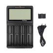 amiciSmart Intelligent Battery Charger, 4 Slot Rechargeable Battery Charger with LCD Display and Adjustable Charging Current