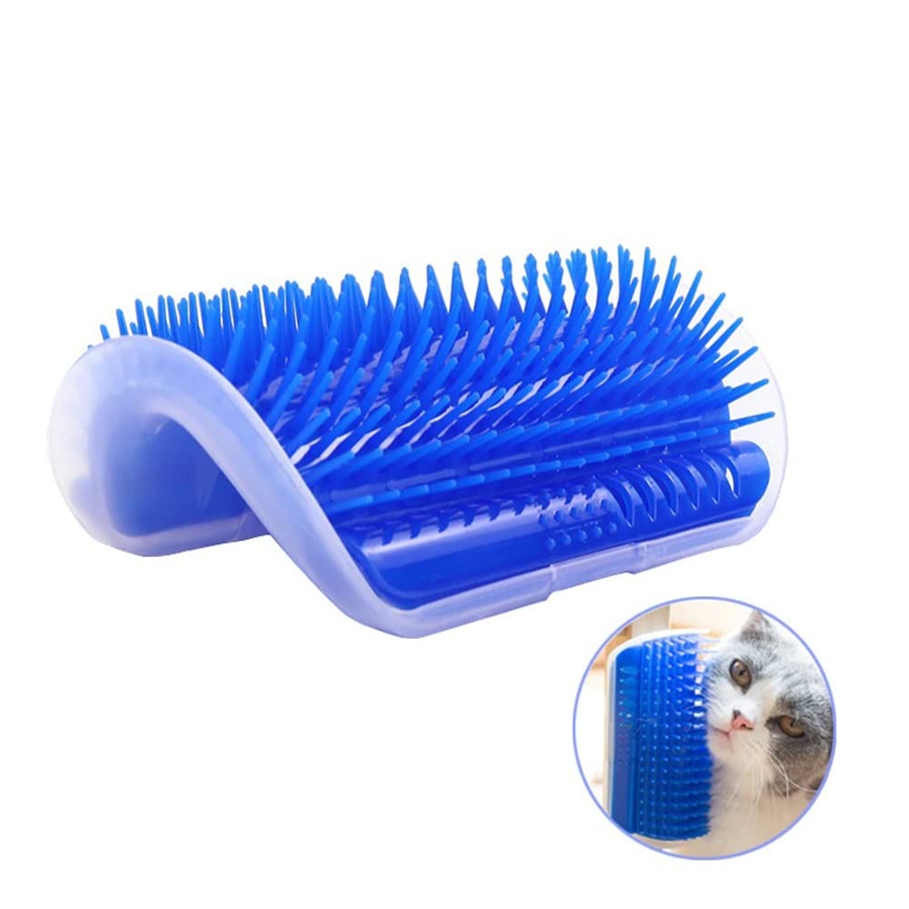 amiciCare Cat Massage Brush, Corner Mount Self Grooming Cat Comb with Catnip