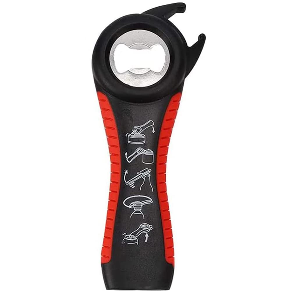 amiciCare 5-in-1 Bottle Opener - Versatile Multi-Function Tool for Twist-Off Caps, Metal Caps, Jar Lids and Cans