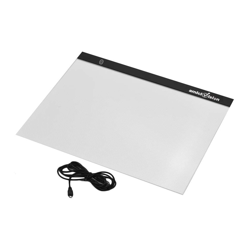 amiciVision LED Lighted Drawing Board A3 Size, Non-Digital Tracing Board for Drawing, Sketching, Calligraphy, etc. with Brightness Controlled Touch Button and Eyesight Protection