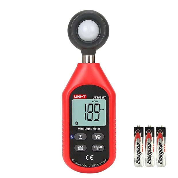 amiciSense UNI-T UT383BT Luxmeter 0~199900Lux Bluetooth Digital Light Meter with 3AAA Battery