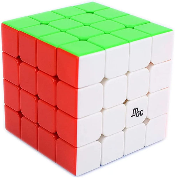 amiciSmart Magic Cube, MGC Professional Grade Sticker-Less Speed Magic Cube with Adjustable Elasticity for Smooth Turning, Color Matching Puzzle for Kids, Adults (4x4)