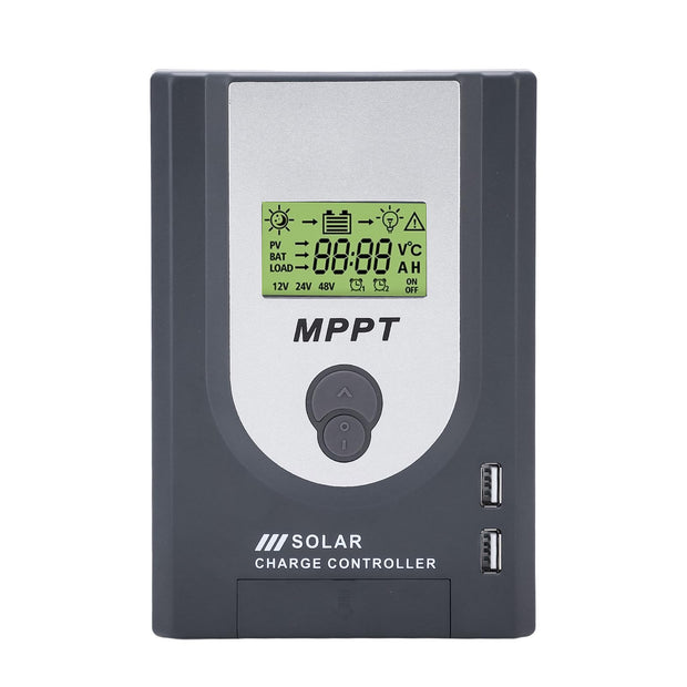 amiciSmart MPPT Solar Charge Controller, Intelligent Lithium Battery Regulator for Solar Panel with LCD Display 12V/24V