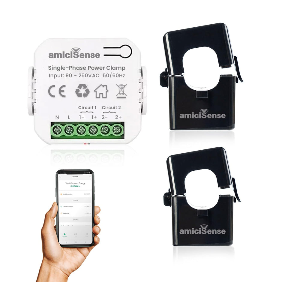 amiciSense WIFI Bi-Directional Energy Meter with 200A CT