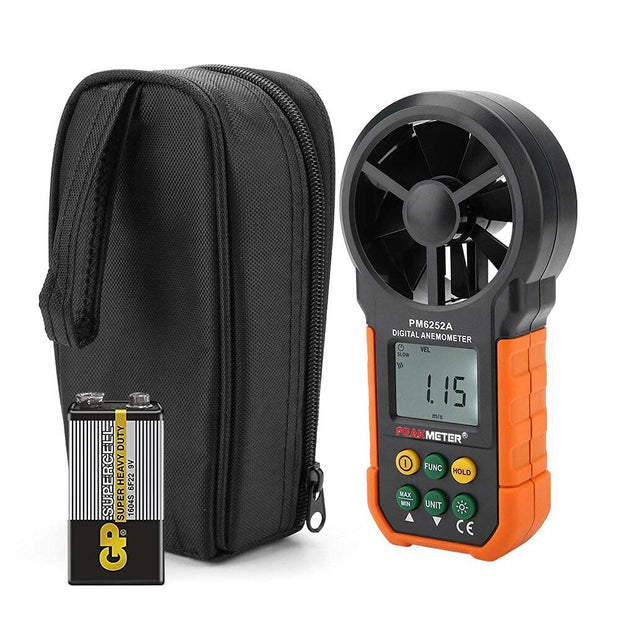 amiciSense PEAKMETER PM6252A Digital Anemometer Handheld LCD Electronic Wind Speed Air Volume Measuring Meter With Backlight and 1x9V Battery