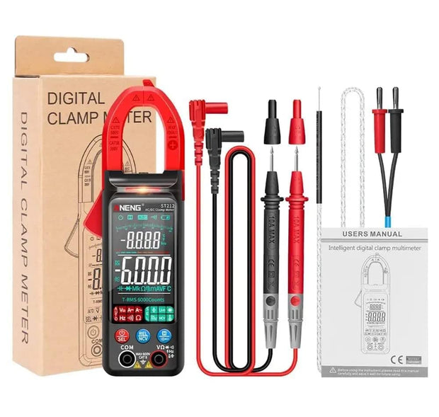 amiciSense ST212 Digital Clamp Meter, 400A DC/AC Current and Voltage Test TRMS Multimeter with 6000 Counts NCV Resistance Capacitance Frequency Test