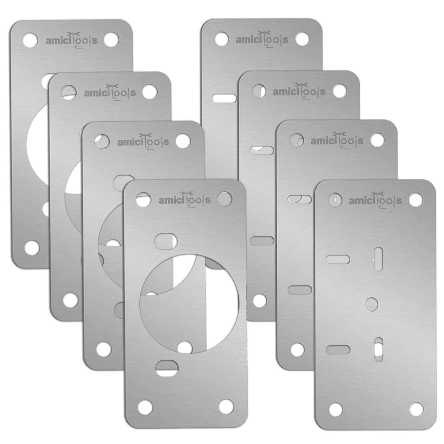 amiciTools Hinge Repair Plate Kit | Stainless Steel (SS202) Door Hinge Reinforcement | Fix Loose Cabinet Hinges Quickly