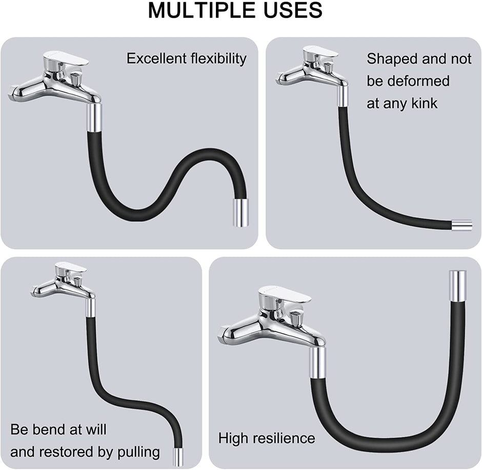 amiciCare Adjustable Tap Extender, 360° Flexible Bending Tube Aerator Faucet for M20 Tap Size