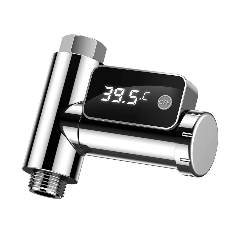 amiciSense Faucet Adapter with Water Temperature Display, Suitable for F20 Shower Hose with M20 Input and 2xAAA Battery (Included)