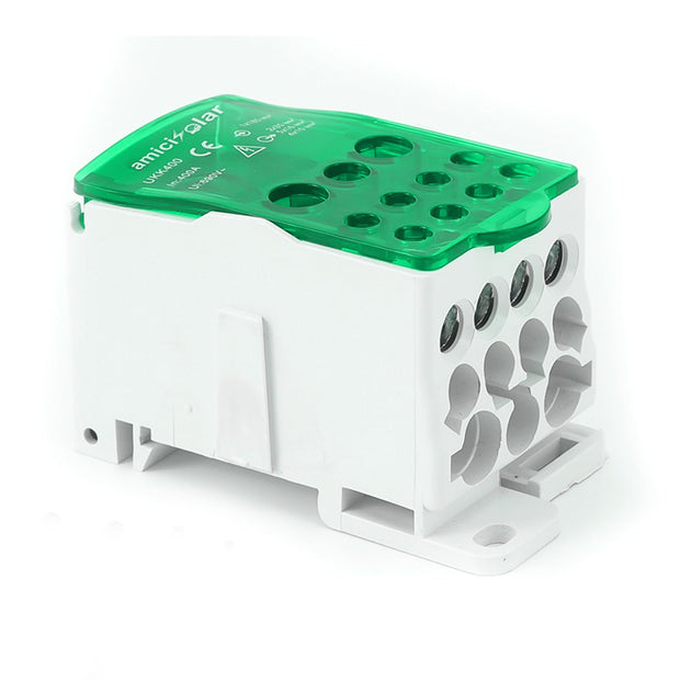 amiciSolar Heavy-Duty Terminal Block Junction Box | Multiple Output Ports with Brass Connectors