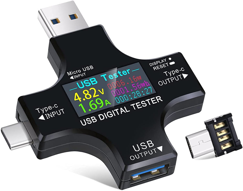 amiciSense USB Tester Charge Indicator, PD Type-C USB Amp Detector Digital Meter