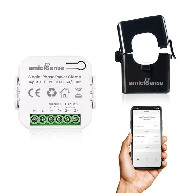 amiciSense WIFI Bi-Directional Energy Meter with 200A CT