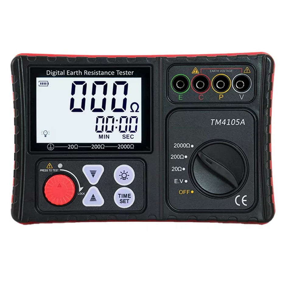 amiciSense Earth Resistance Tester, High Precision Megohmmeter with Ground Voltage and Resistance Test with LCD Display and 6xAA Battery