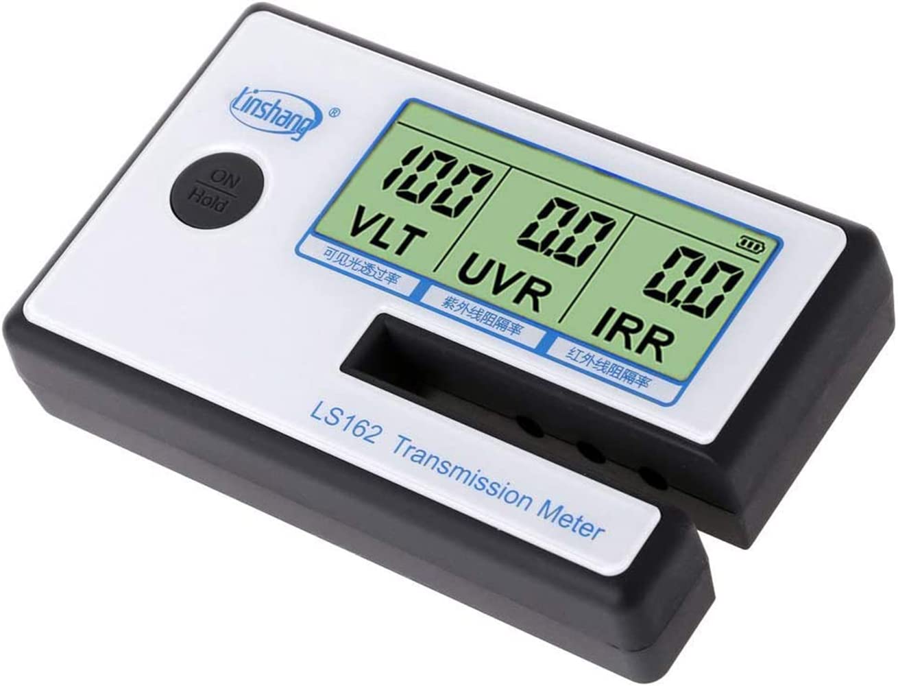 amiciSense Light Transmission Meter, 8mm Glass Tester (Tint Meter) with VLT (Visible Light Transmittance), UVR (Ultra-Voilet Rejection) and IRR (Infrared Ray Rejection) Test, 4xAAA Battery (Included)