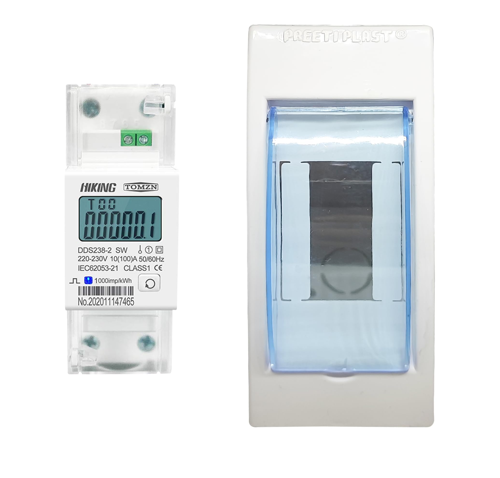 amiciSmart Single Phase Energy Meter Bi-Directional DIN Rail Mounted, 100A