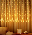 amiciVision Diya Curtain String Light, Decorative Light with 138 LEDs and 8 Lighting Modes for Festive Home Decor, 220VAC