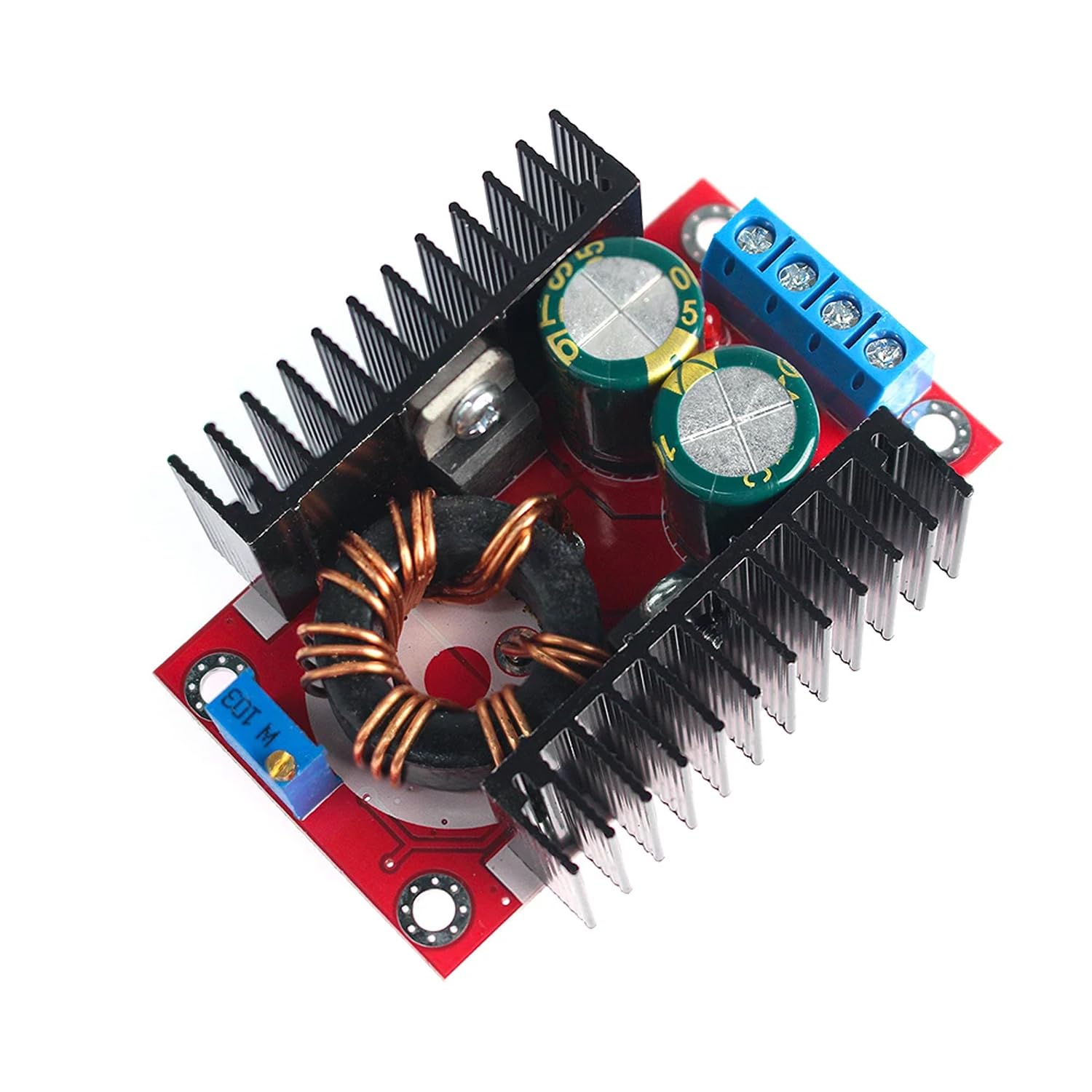 amiciSmart 150W DC to DC Converter - 10A Adjustable Step-Up Boost Converter, 10~32V Input to 12~35V Output, High-Efficiency Power Supply