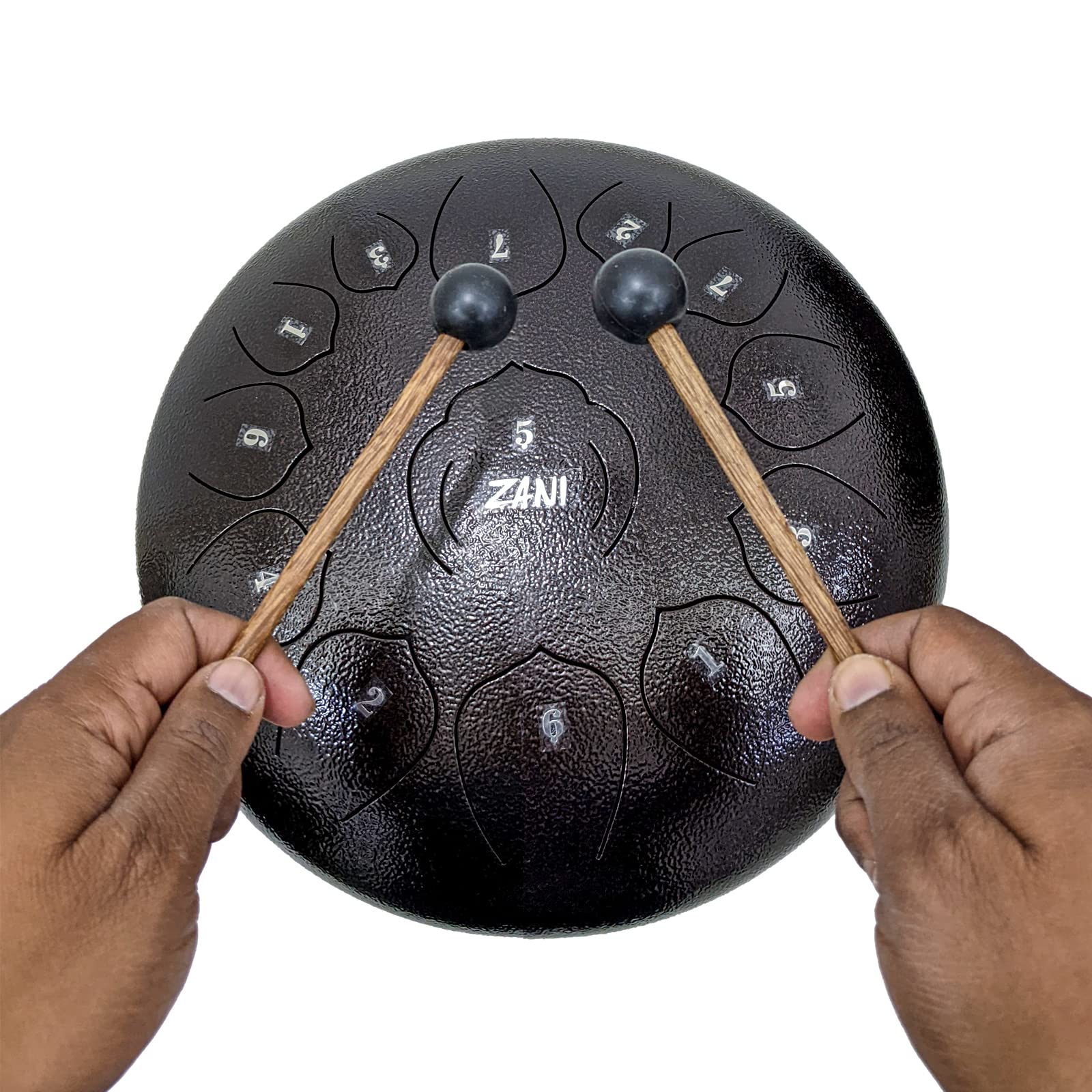 amiciSound 13 Notes Tongue Drum, 12 Inch Lotus Pattern Steel Drum with Carry Bag for Meditation Entertainment, Musical Instrument